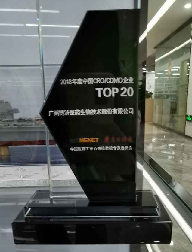 2018年度中國(guó)CRO/CDMO企业TOP20